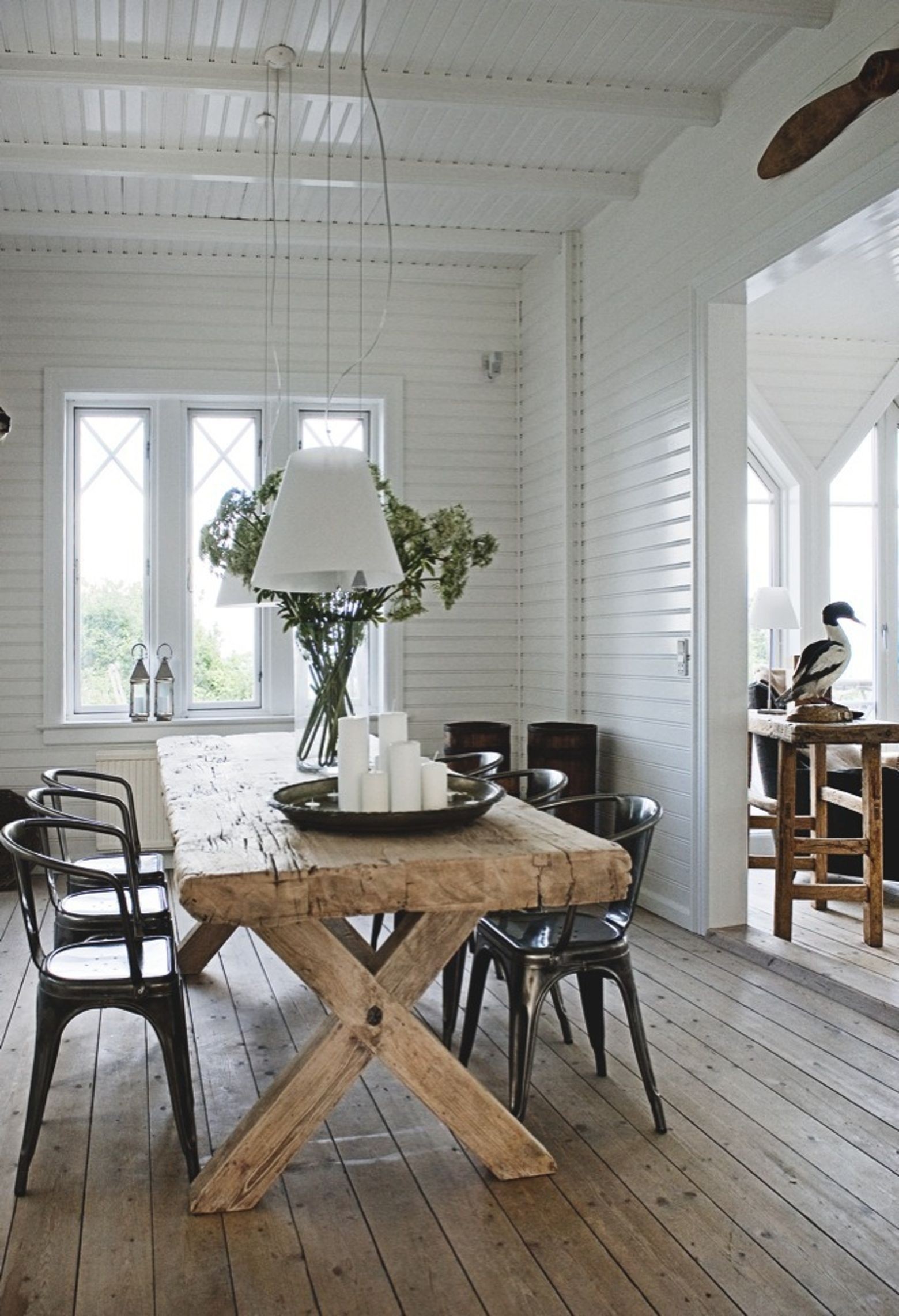 White trestle dining table 1