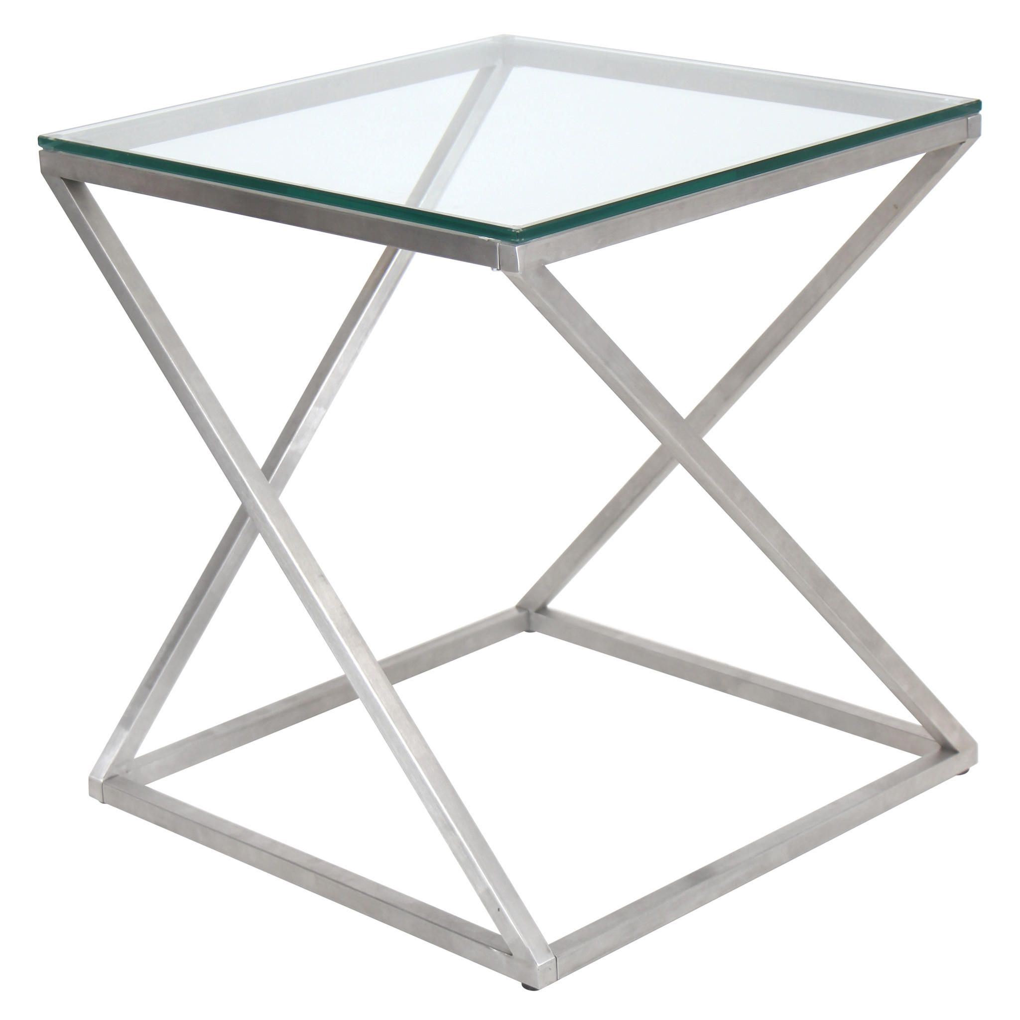 4z Stainless Steel Modern End Table