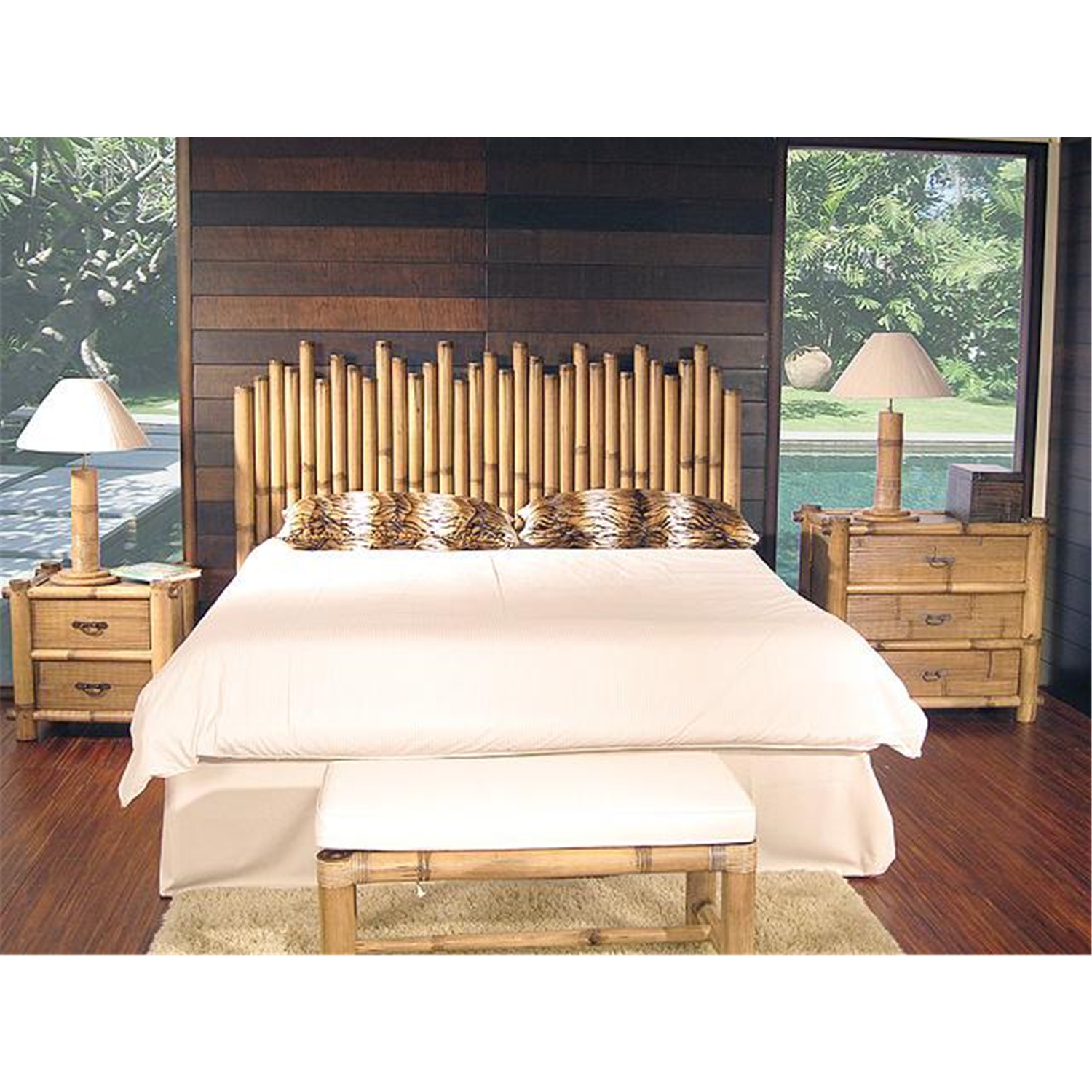 Bamboo headboard havana headboards rattan ojcommerce 1698 foter wicker oj commerce