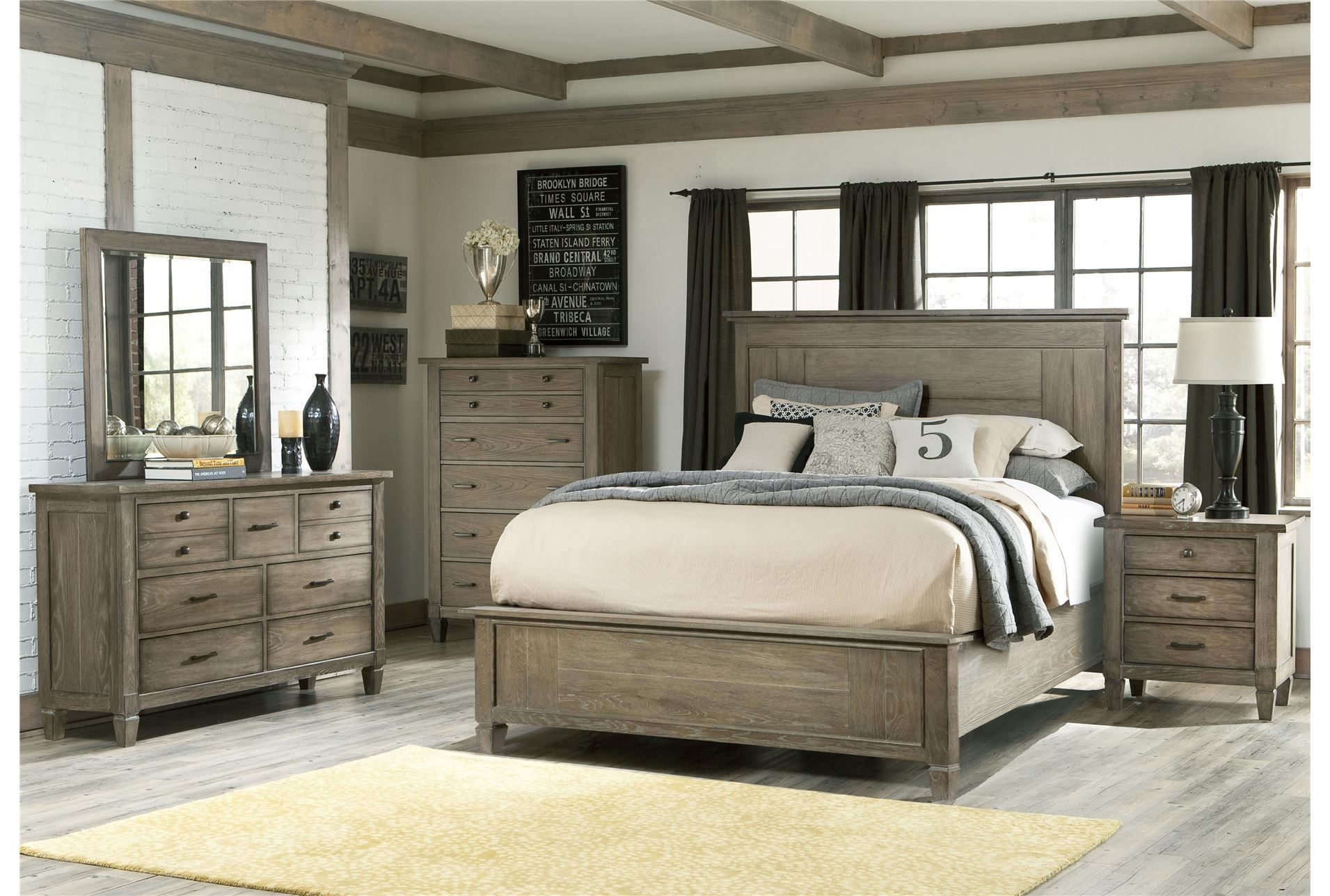 Distressed wood bedroom sets