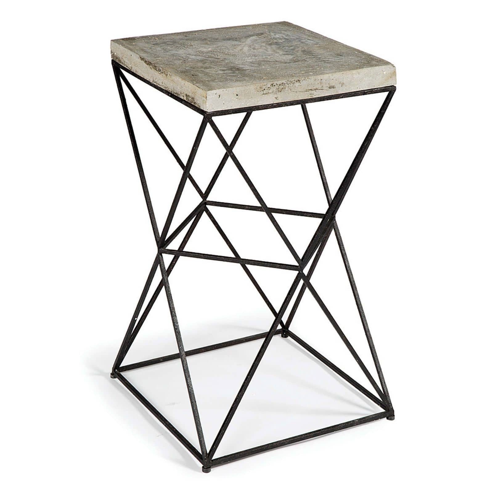 Eames Industrial Loft Metal Concrete Square End Table Modern Nightstands And Bedside Tables