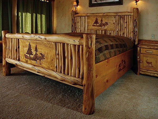 Knotty pine bedroom
