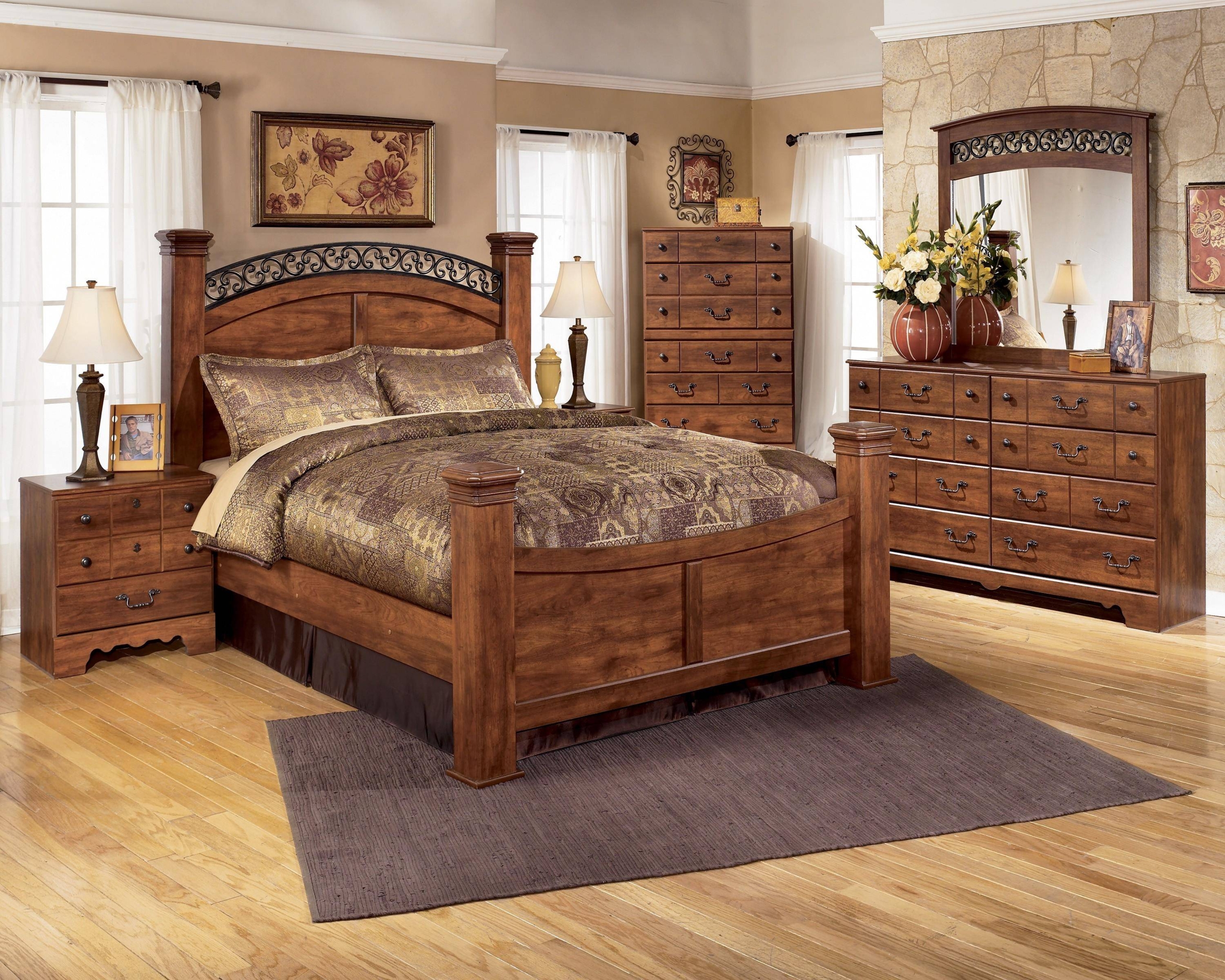 Metal and wood bedroom sets