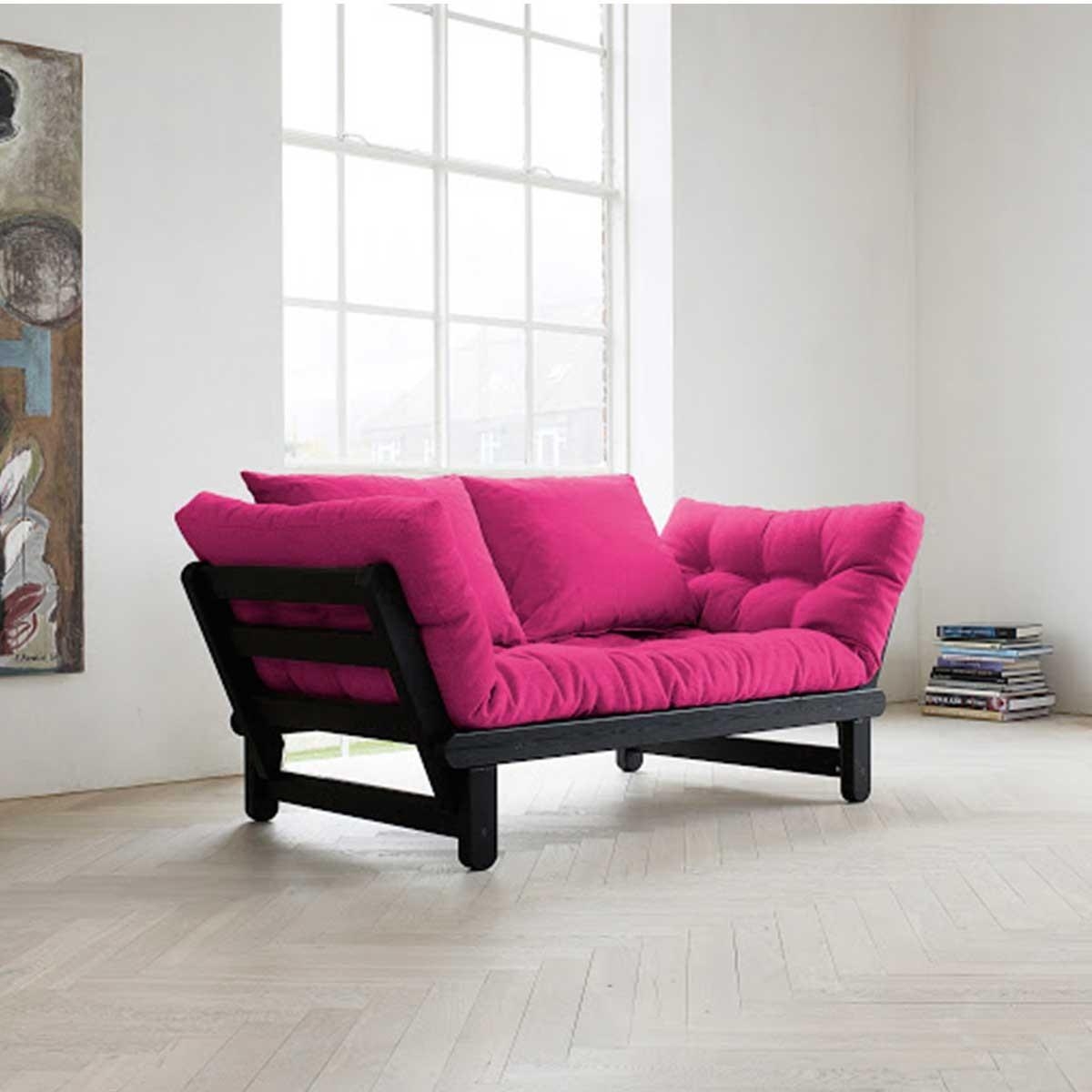 Pink futon bed