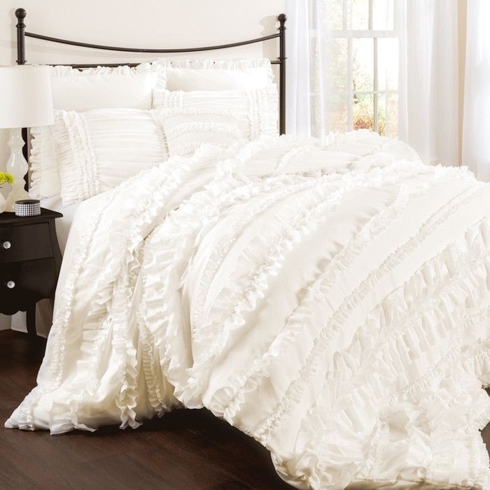 Rosy outlook 4 piece paige comforter set in ivory