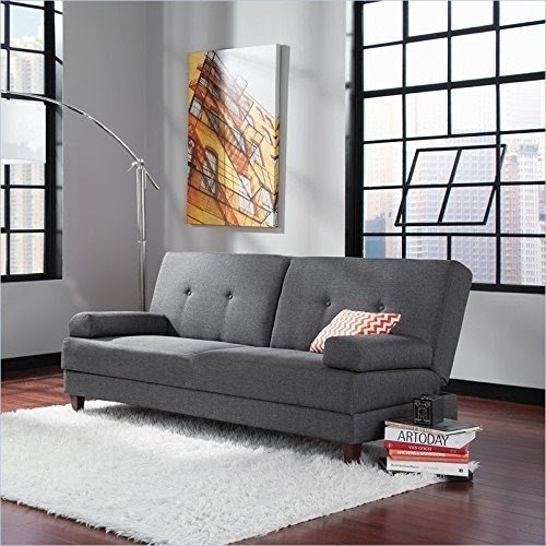 Sauder premier carver sofa convertible futon dark gray