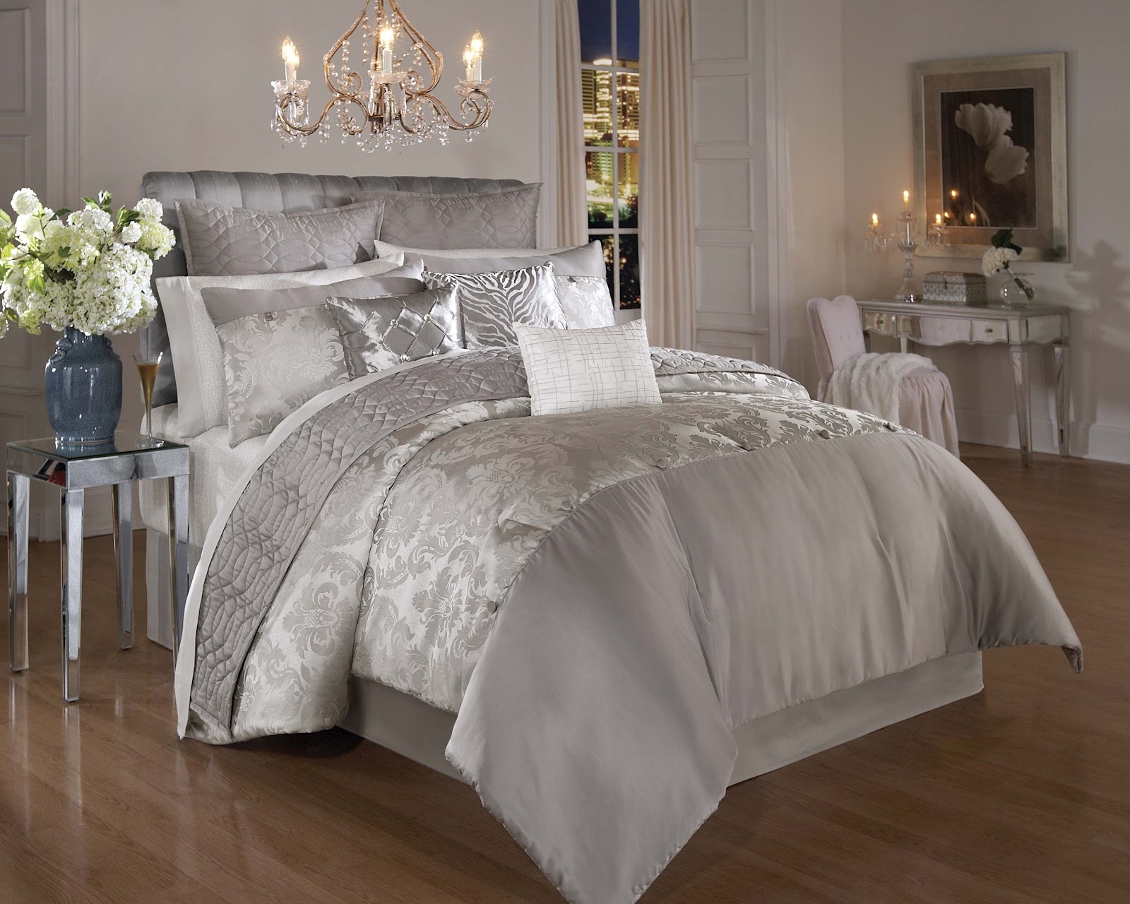silver embossed bedroom furniture