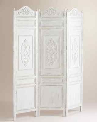 Victorian white room divider screen shabby chic 3 panel french