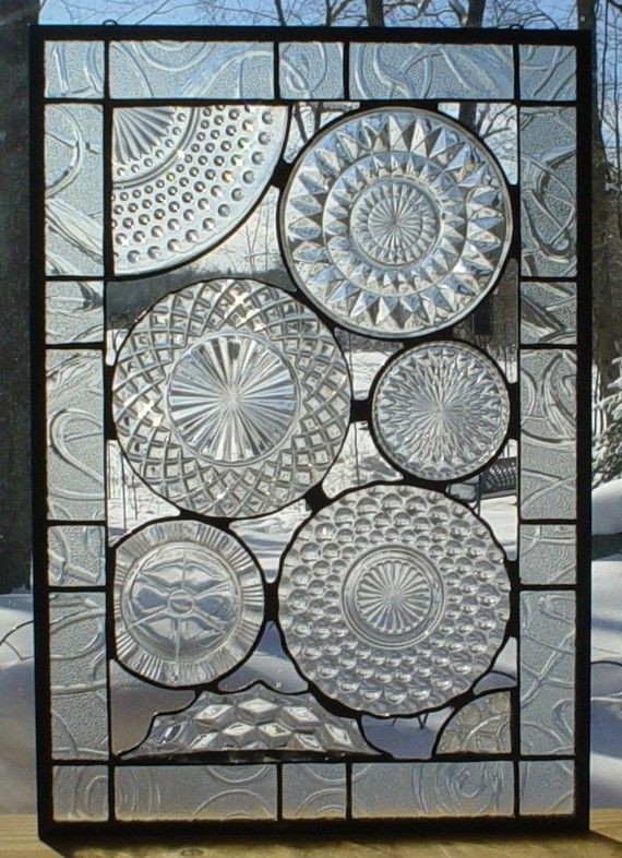 Vintage Crystal Plate Panel