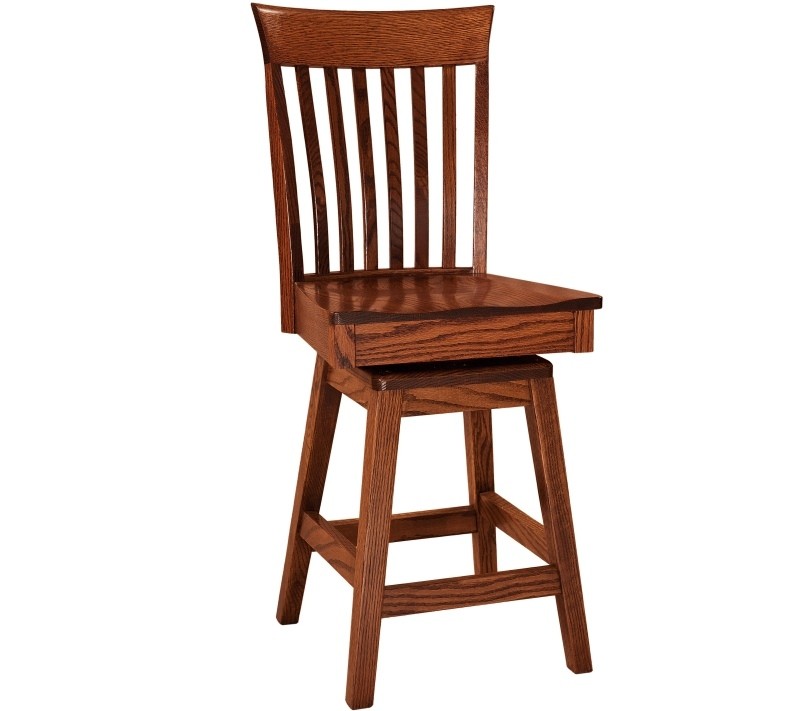 amish oak swivel bar stools