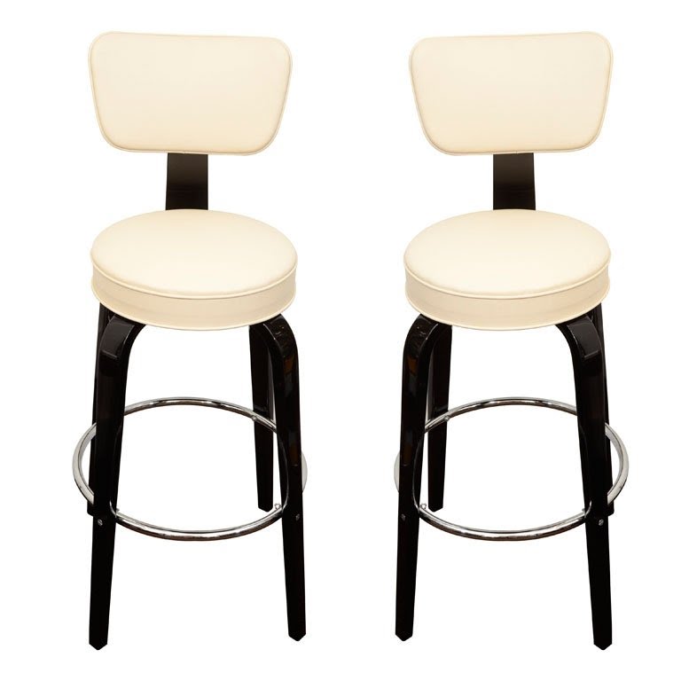 A pair of thonet art deco bar stools