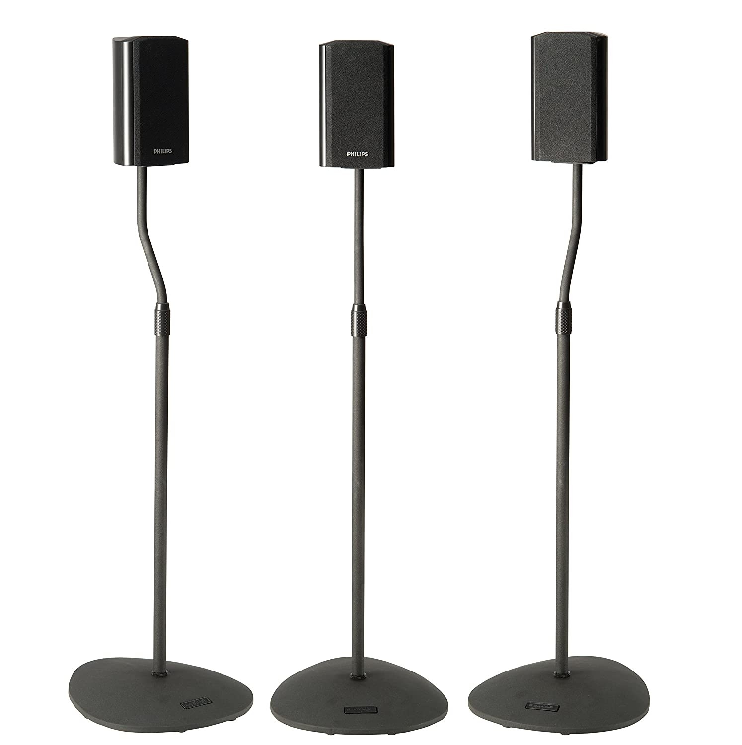 Adjustable Height Speaker Stand - Extends 28" to 38" - Holds Satellite Speakers-Set of 2
