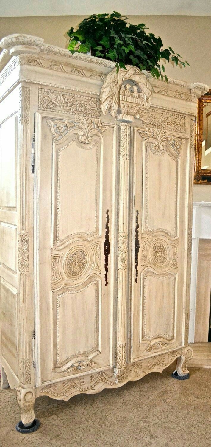 Antique shabby chic french armoire