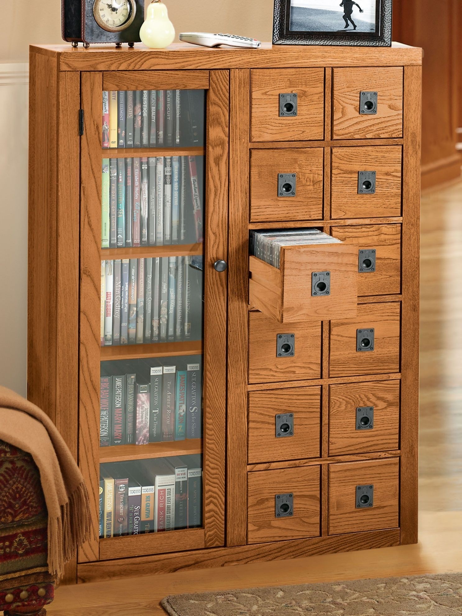 Cd storage cabinets with drawers