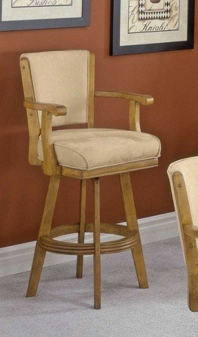 Classic swivel bar stool medium oak finish 62639 decor south