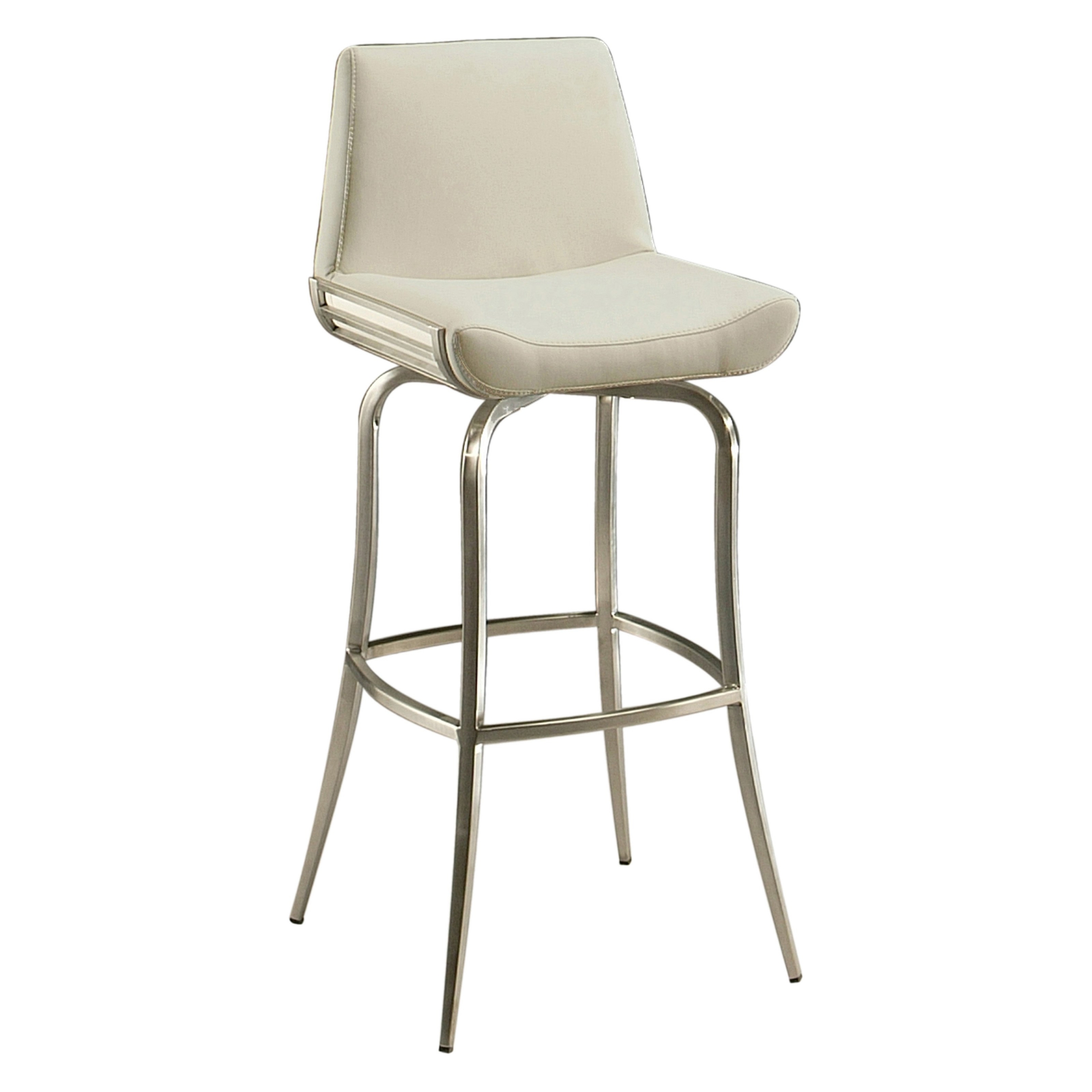 Degorah 26 bar stool in stainless steel upholstered in pu