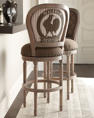 French laundry home rooster barstool