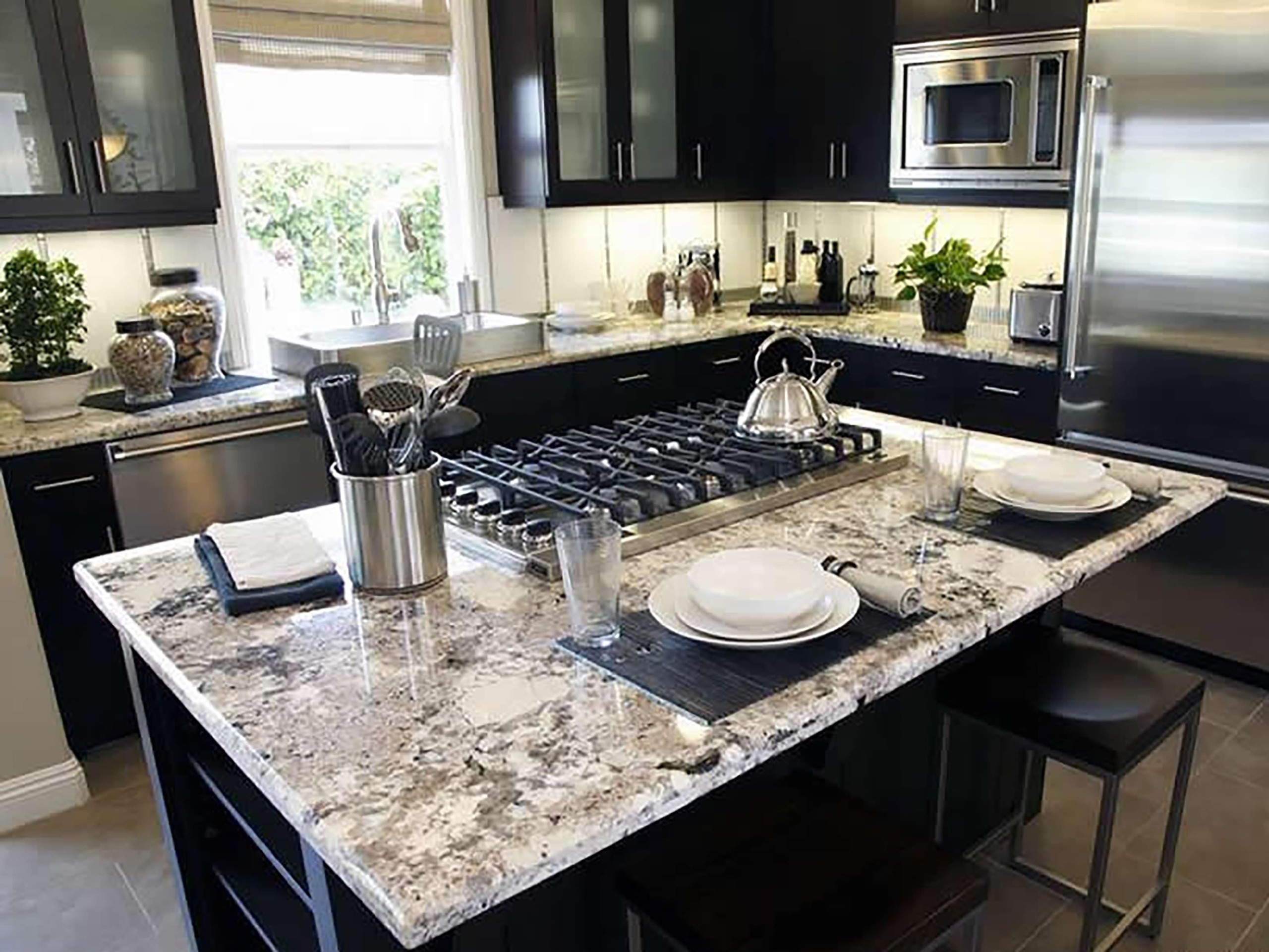 granite kitchen islands with breakfast bar