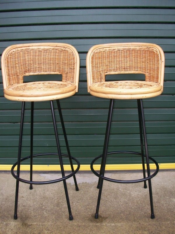 retro cane bar stools