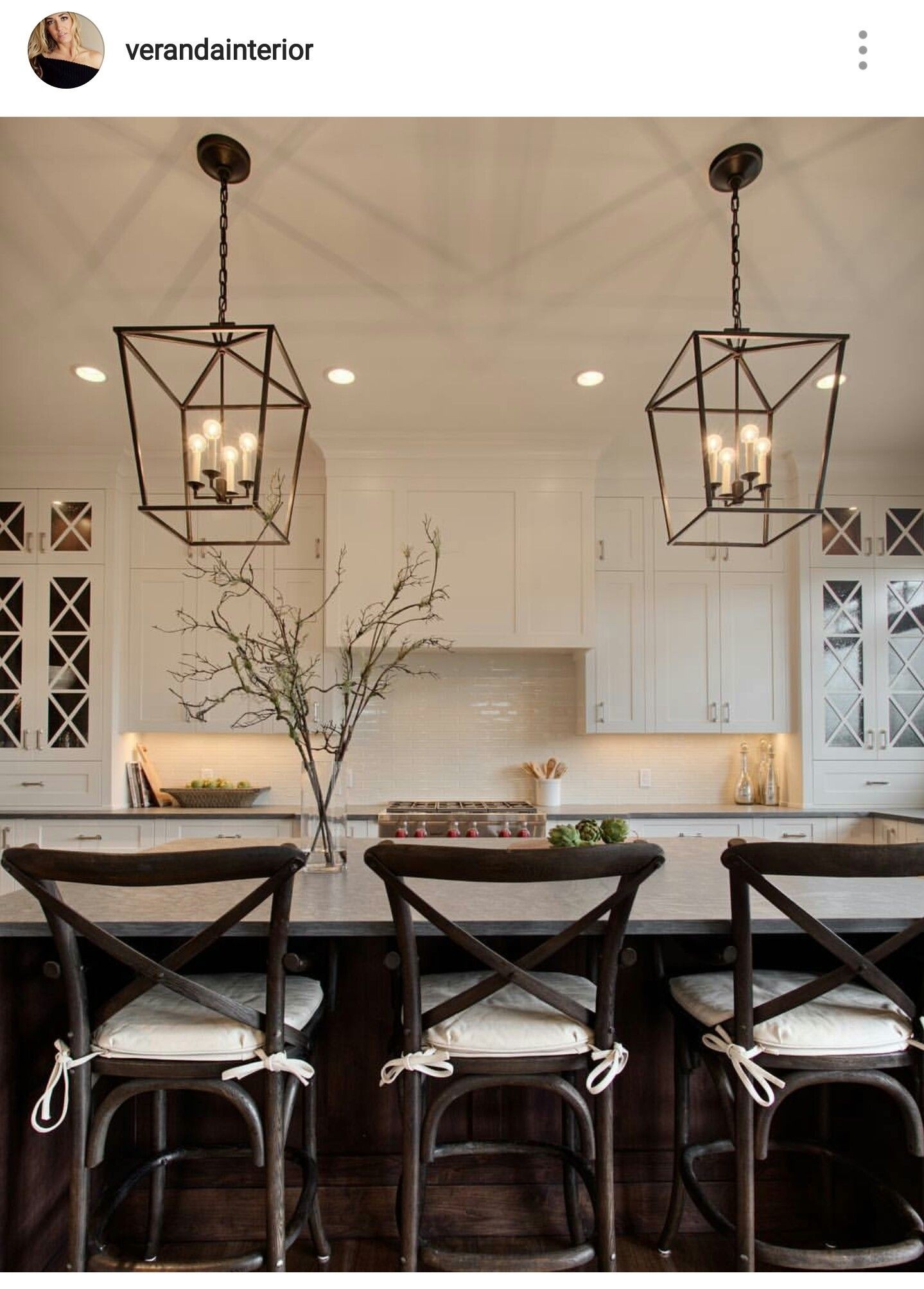 two pendants over dining table