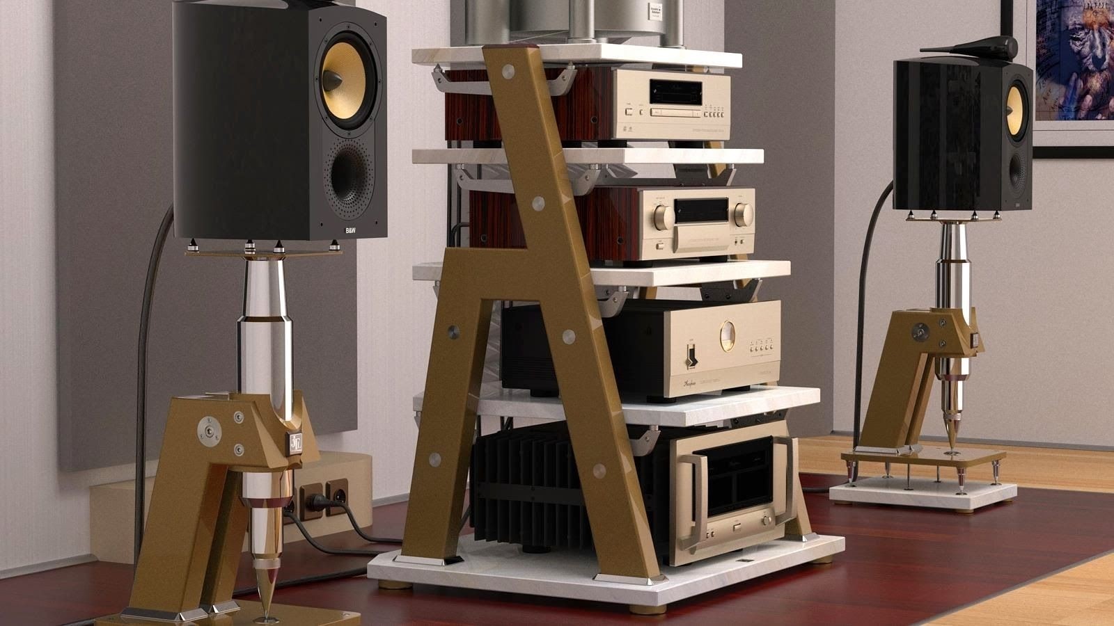 Record player stand and storage