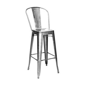 Tolix Bar Stools Foter Tolix Style Clear Gunmetal Steel High Back Barstool Set Of 4