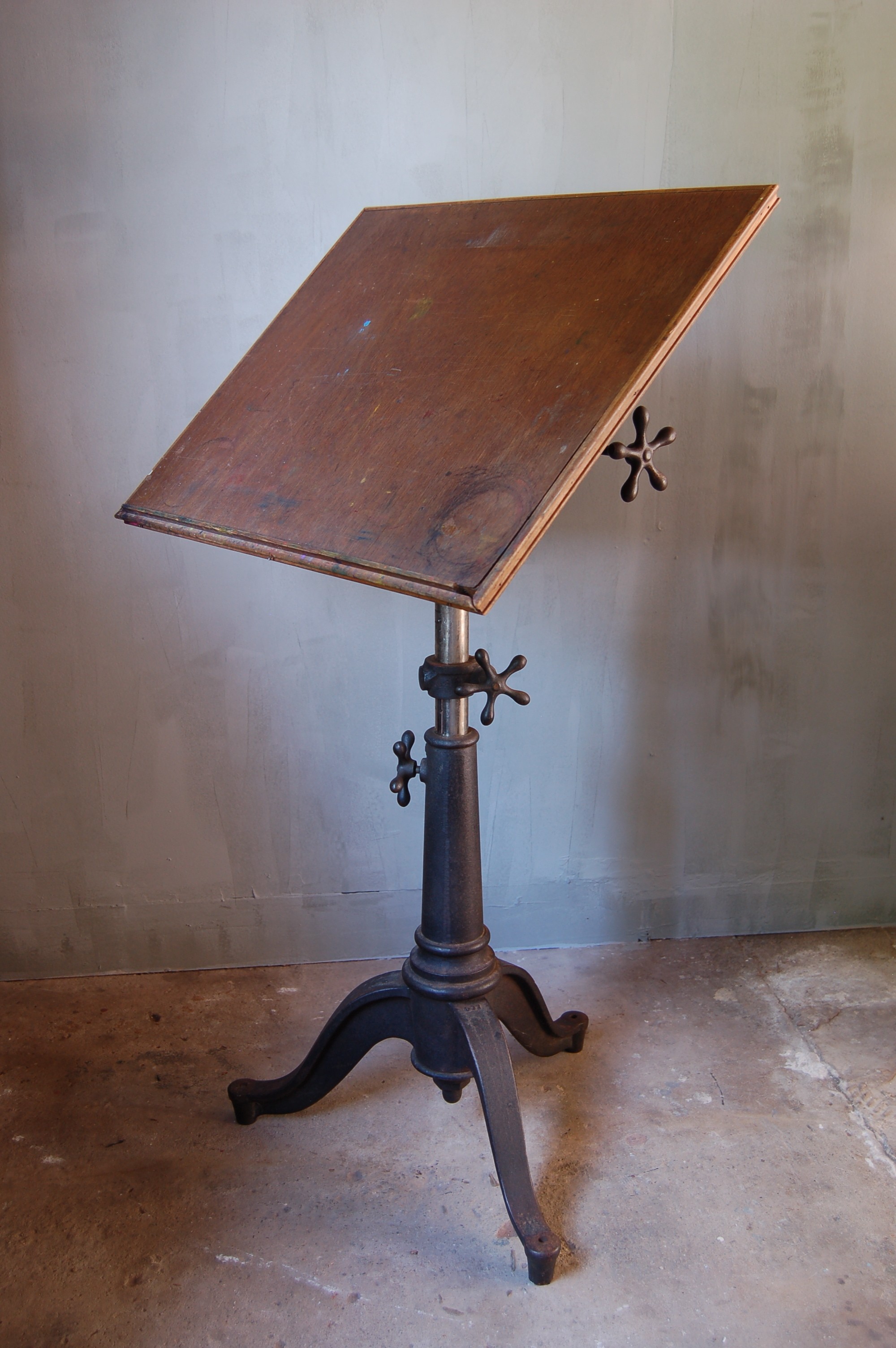 Vintage industrial drafting table with