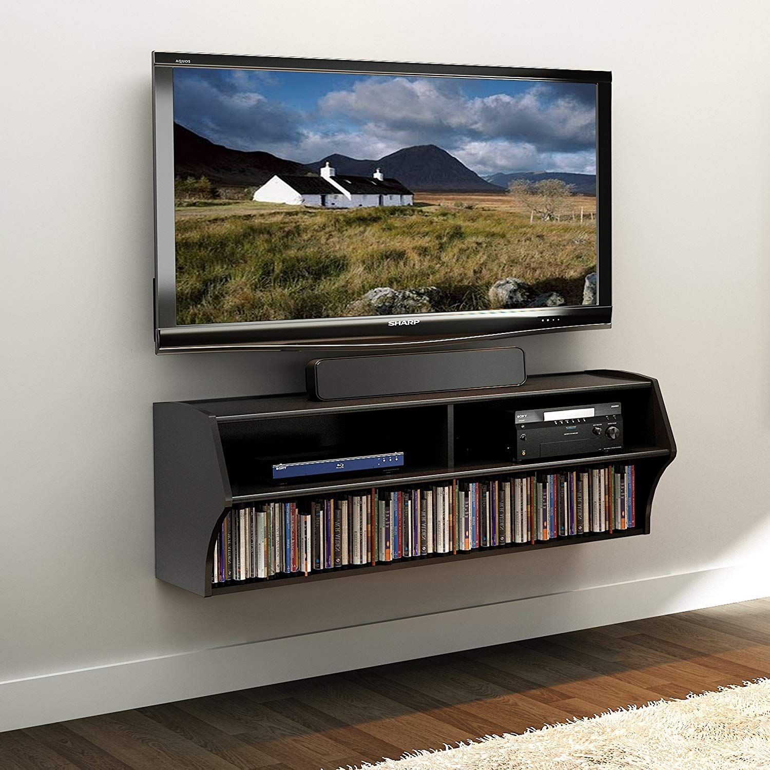 Wall units for dvd players and sky box