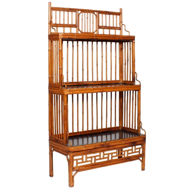 3 tiered rattan bookcase set of shelves