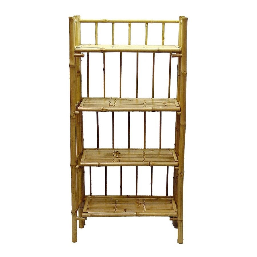 Bamboo furniture 4 tier bookcase shelf shelving unit display great