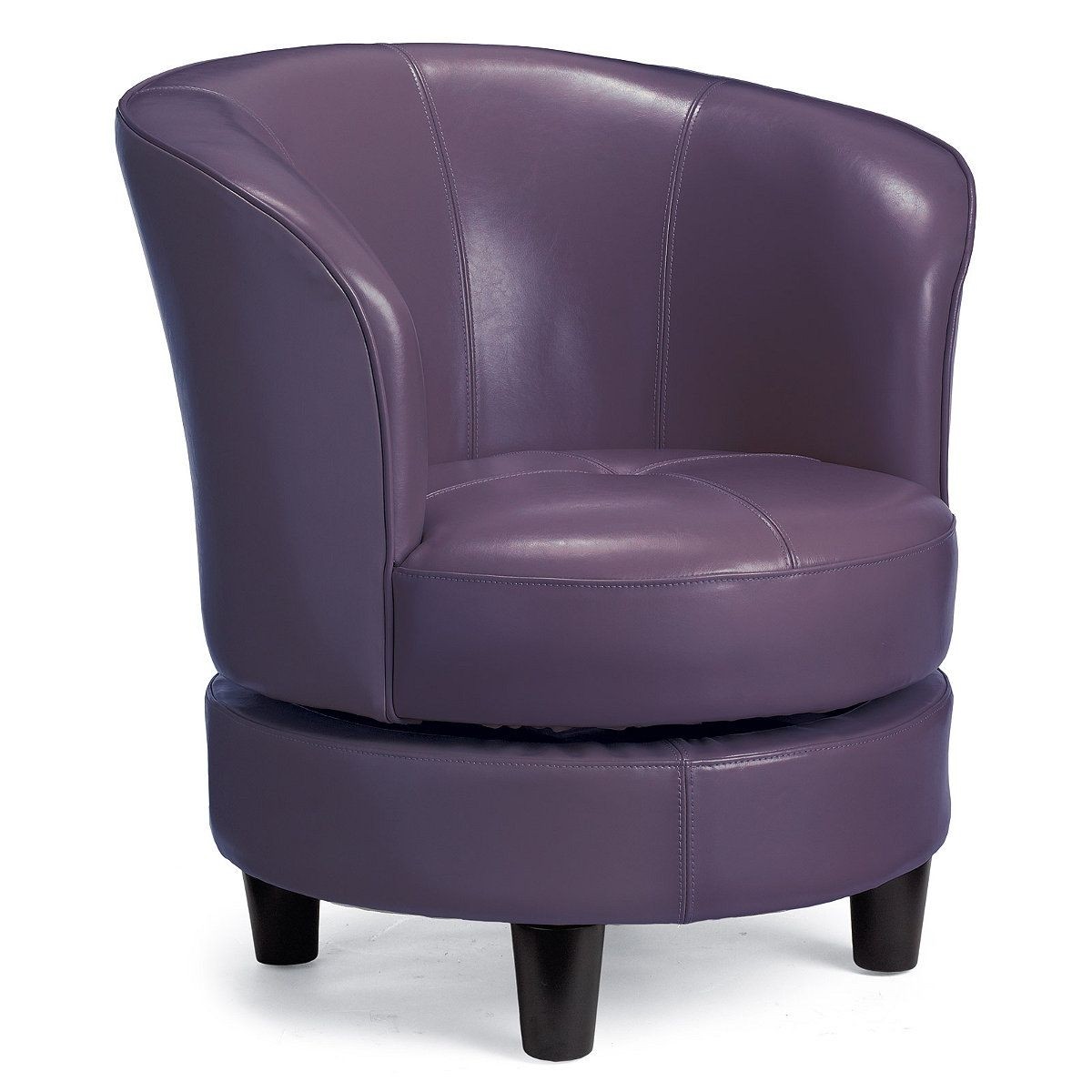 Blue leather swivel chair