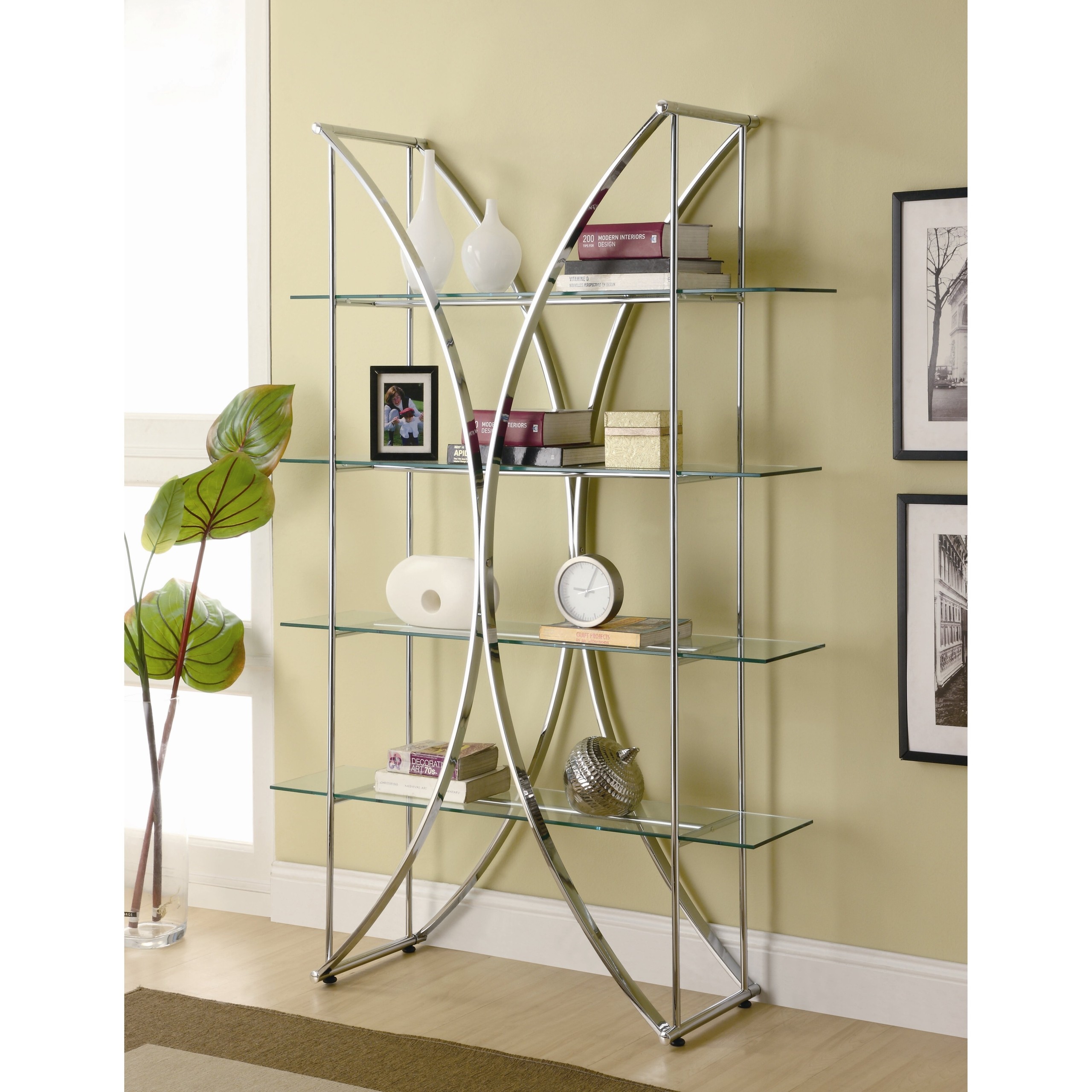 Chrome bookshelf deals