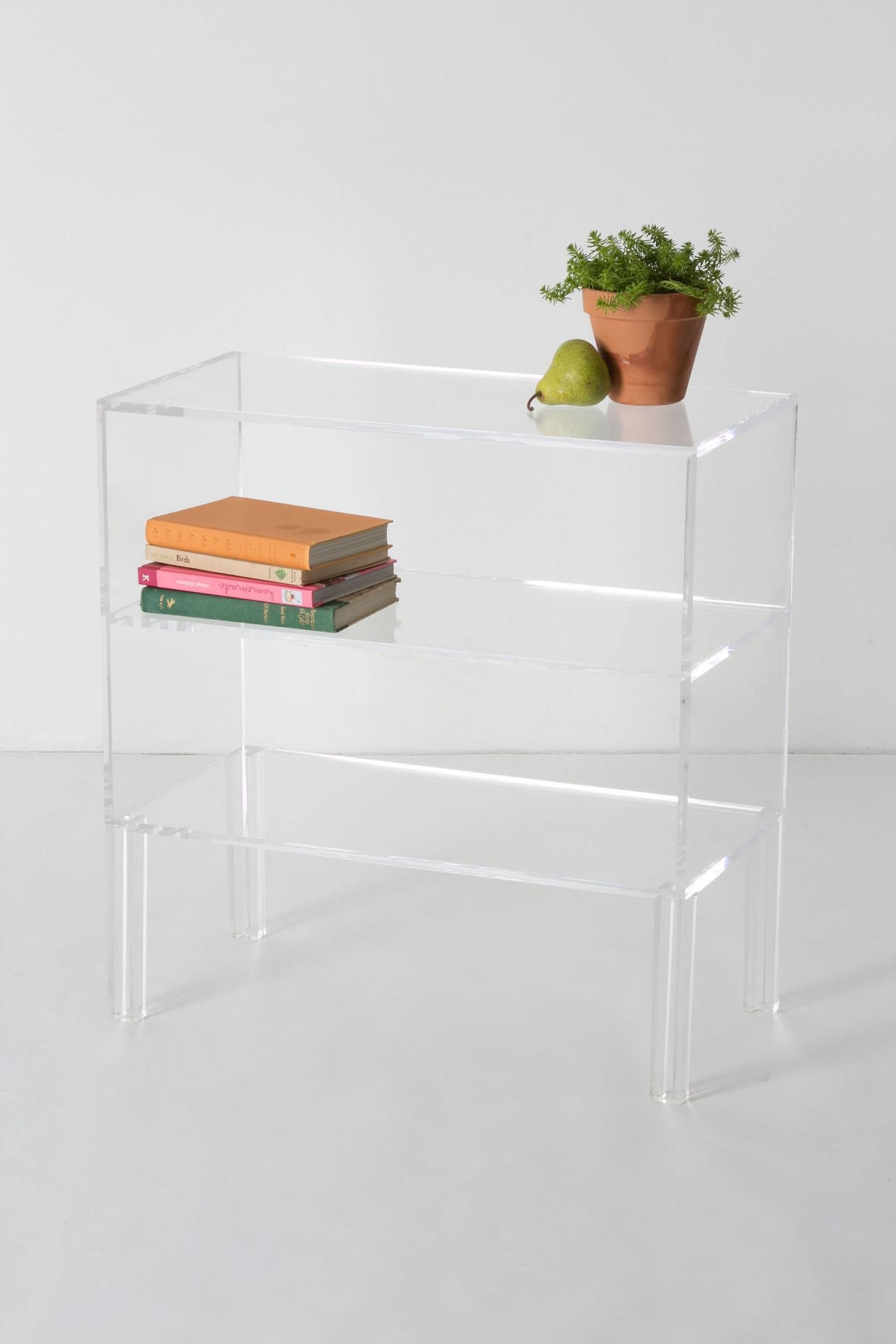 Clear bookcases