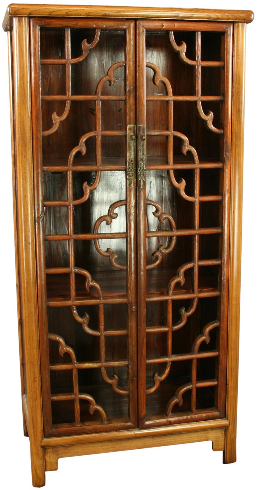 Consigned Antique Chinese Geometrical Bookcase Display Asian Bookcases Cabinets And Computer Armoires