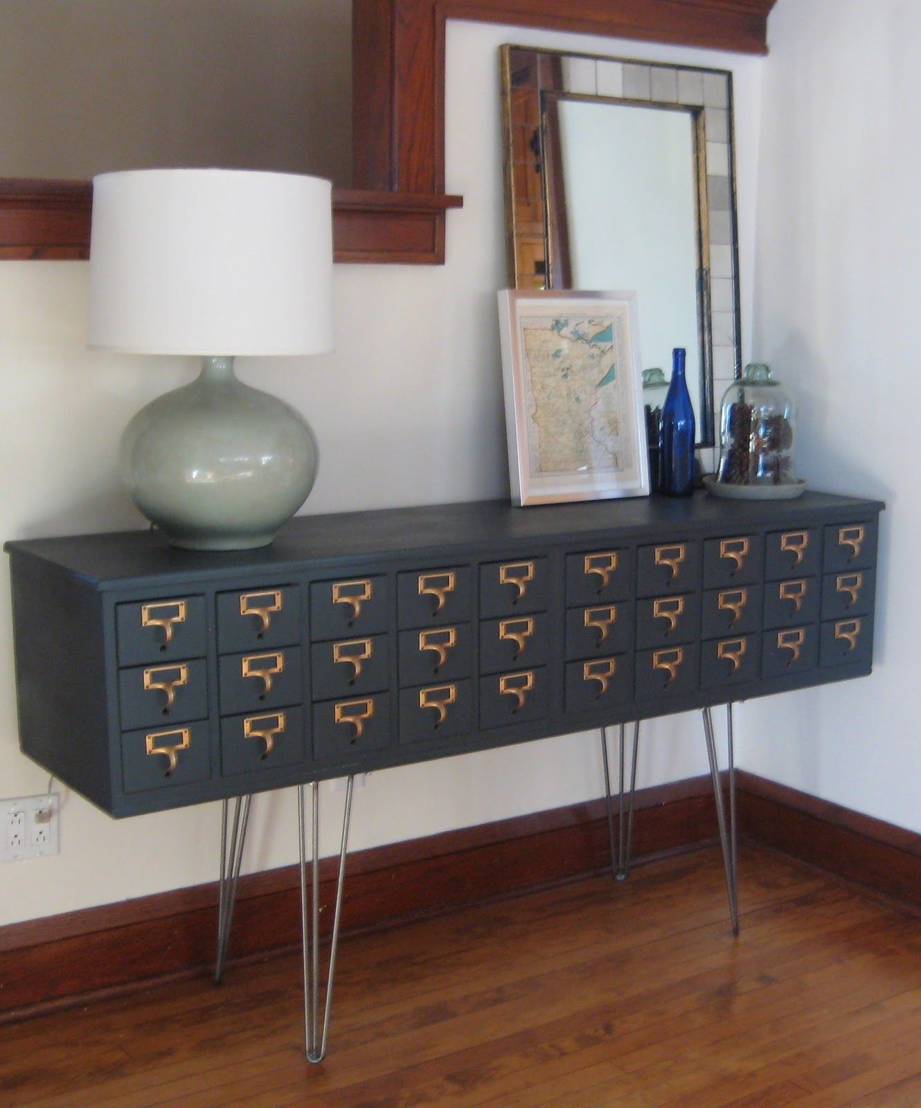 Dishfunctional designs vintage library card catalogs transformed into awesome furniture