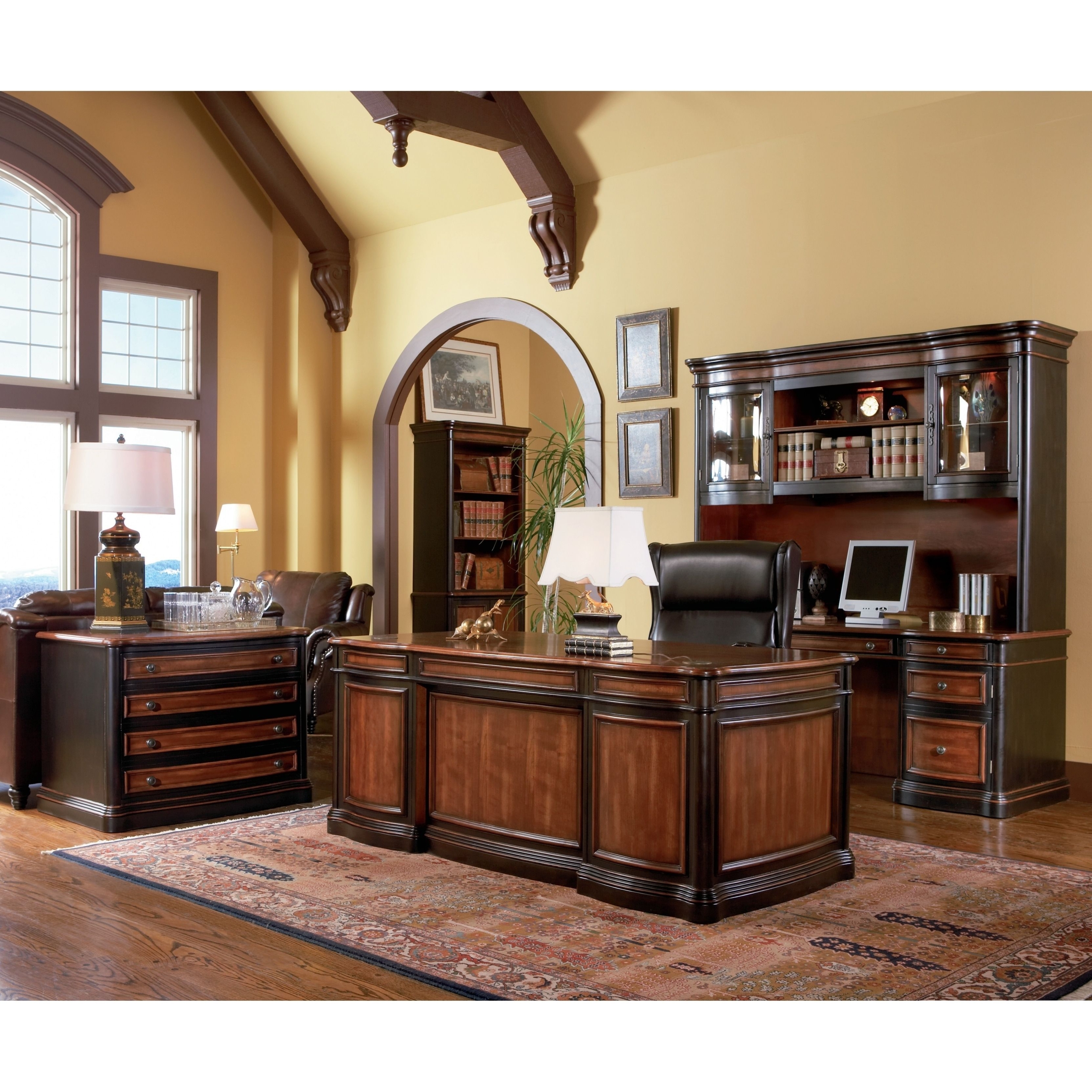 Executive home office desk cherry wood computer ceo new