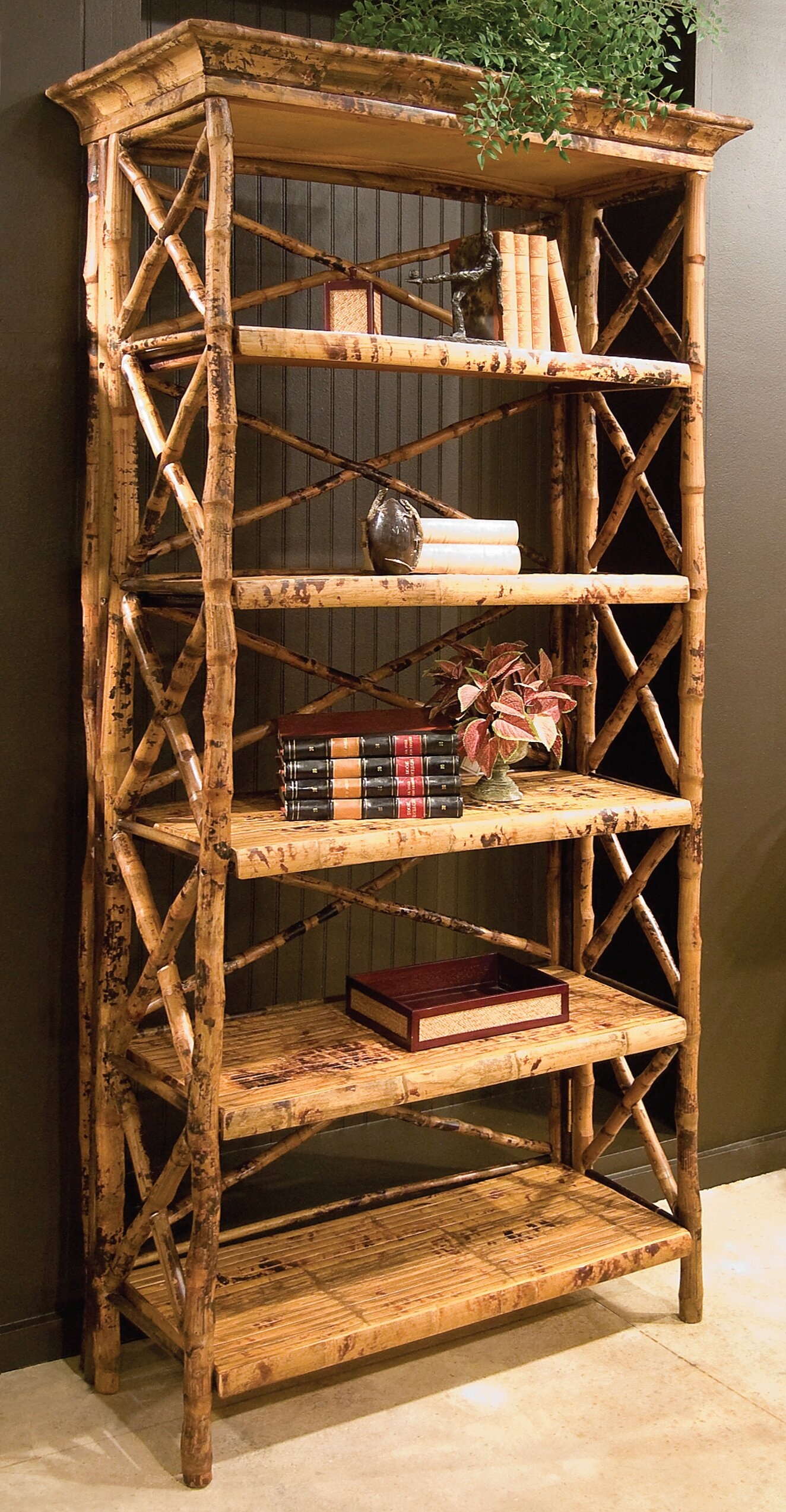 Faux bamboo bookcase 1