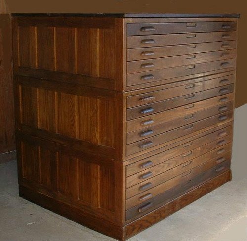 Flat file cabinet wood