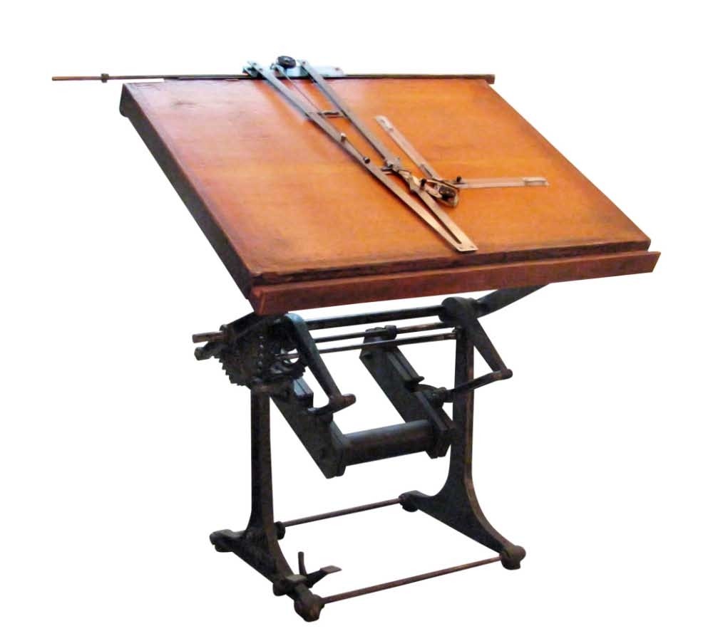 Industrial architects drawing table