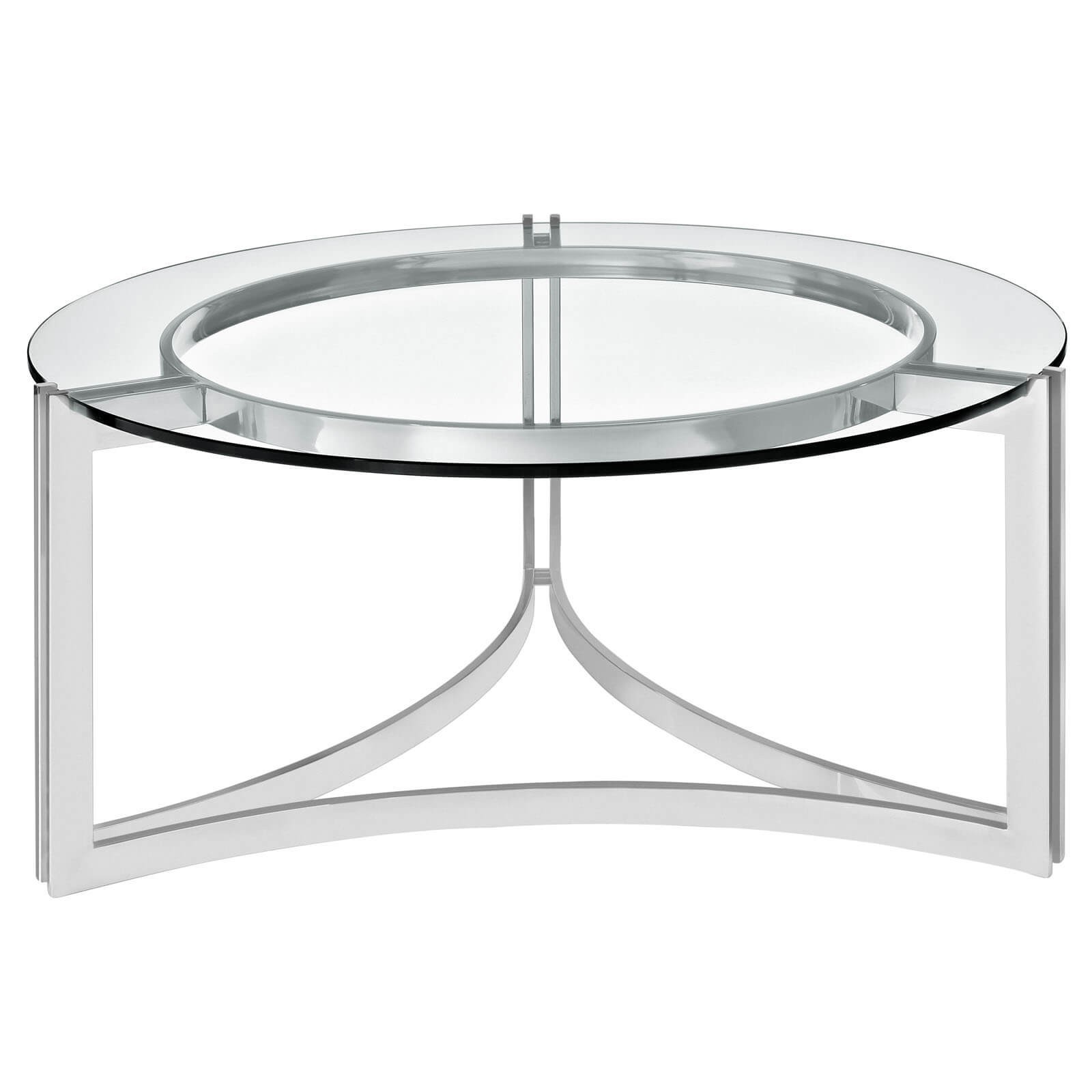 LexMod Signet Stainless Steel Coffee Table in Silver