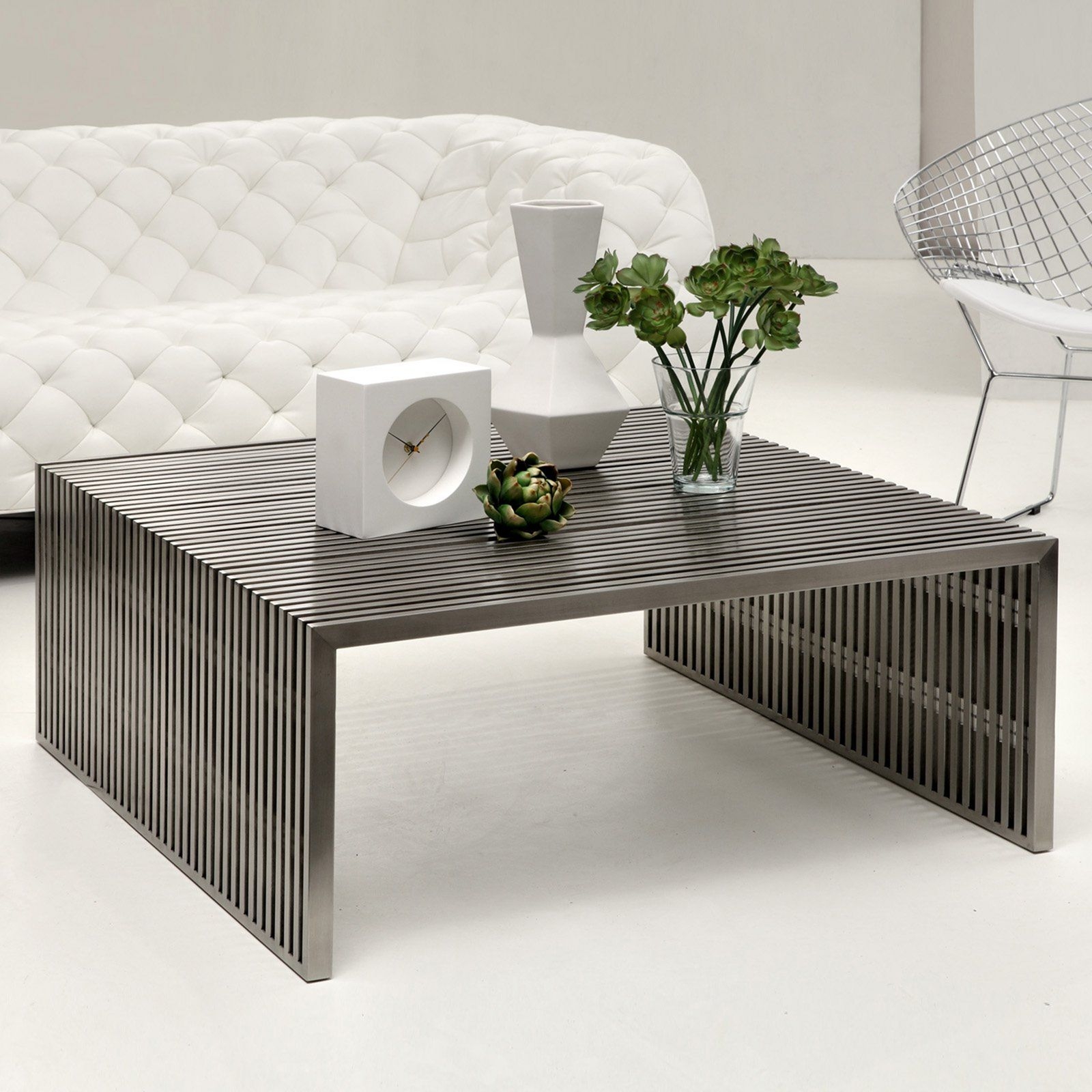 Mod Made Cubellis Stainless Steel Square Coffee Table