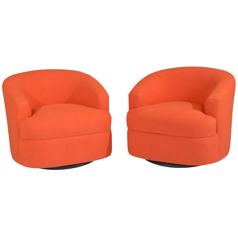 Orange swivel chairs 1