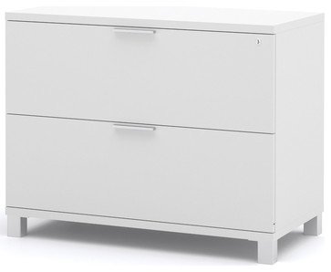 Pro linea assembled lateral file in white modern filing cabinets