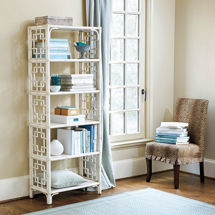 White deals wicker bookcase