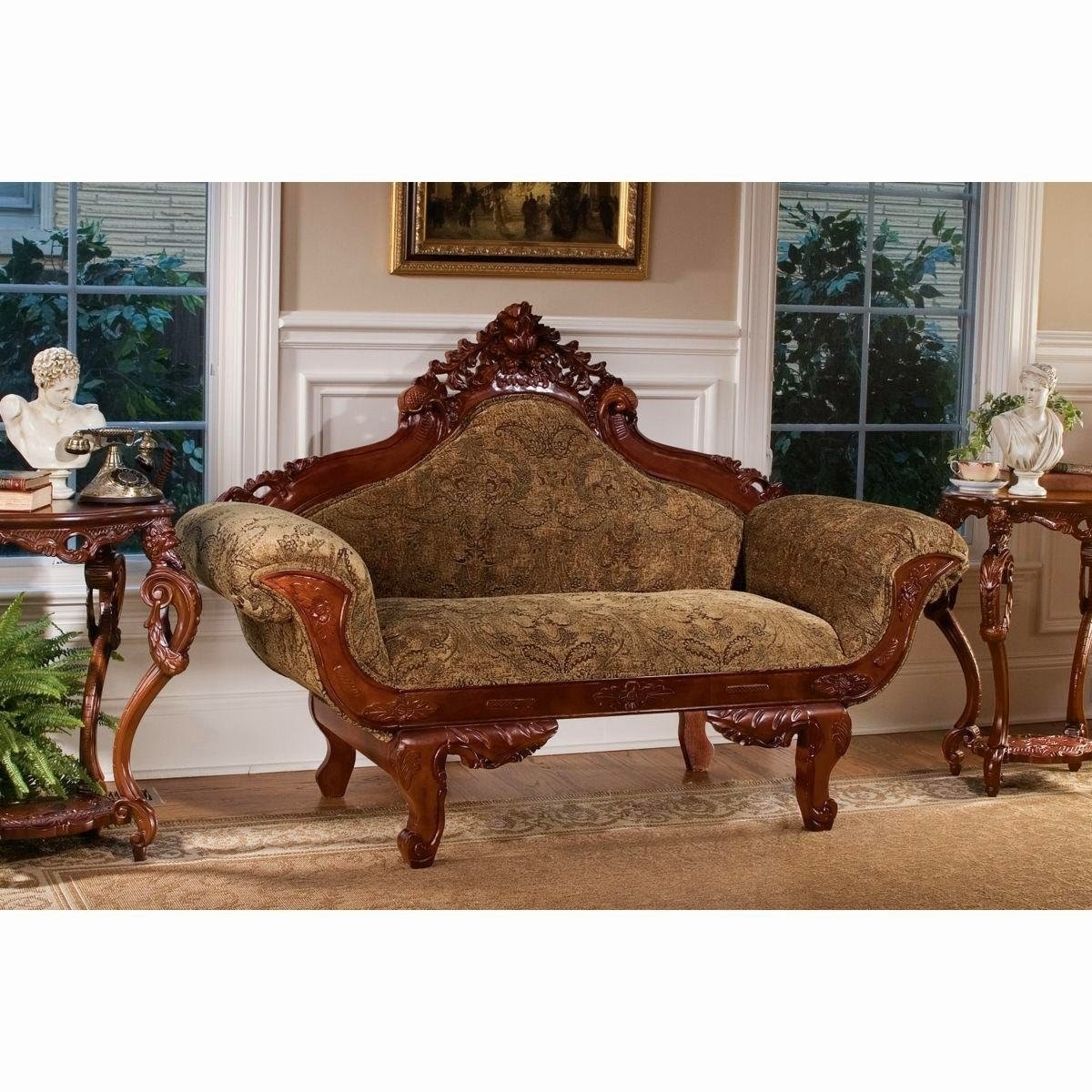 Solid Hardwood Antique Replica Victorian Parlor Loveseat Sofa Settee