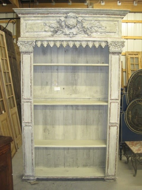 White room decor painted bookcase