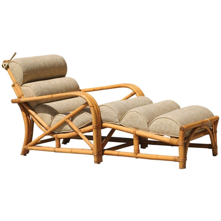 American vintage three strand rattan chaise lounge the highboy