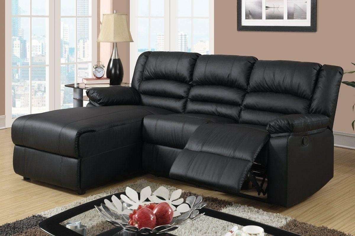 small spaces sectional sofa black faux leather