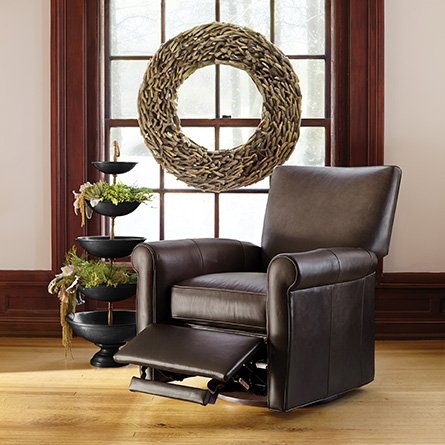 Grayson leather deals swivel recliner