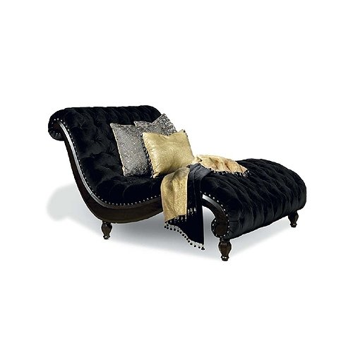 Black velvet chaise lounge